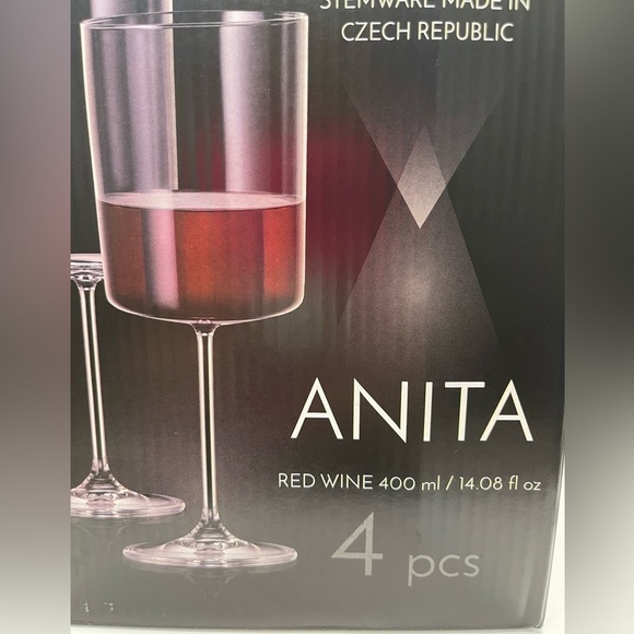 Bohemia Royal Crystal Fine European Stemware Wine Glasses Set Of 4 New In Box - Picture 2 of 4